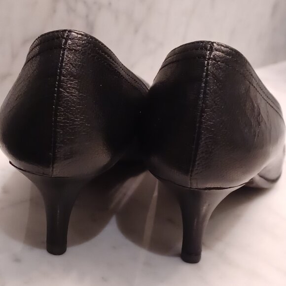 All leather crinkly black heels - Picture 8 of 8